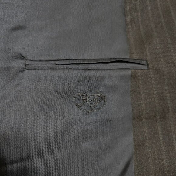 Hickey Freeman Vintage Gray Pinstripe Boardroom Single Breasted Blazer Sz 48L - Picture 8 of 11